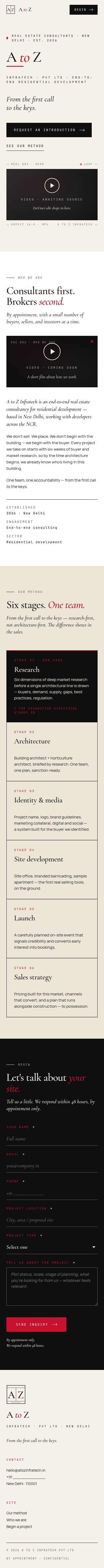 A to Z Infratech website — mobile